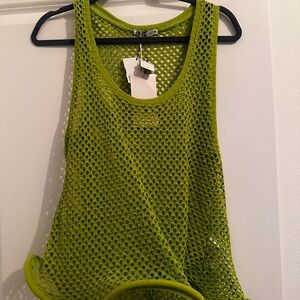 Vibrant Green Mesh Tank Top